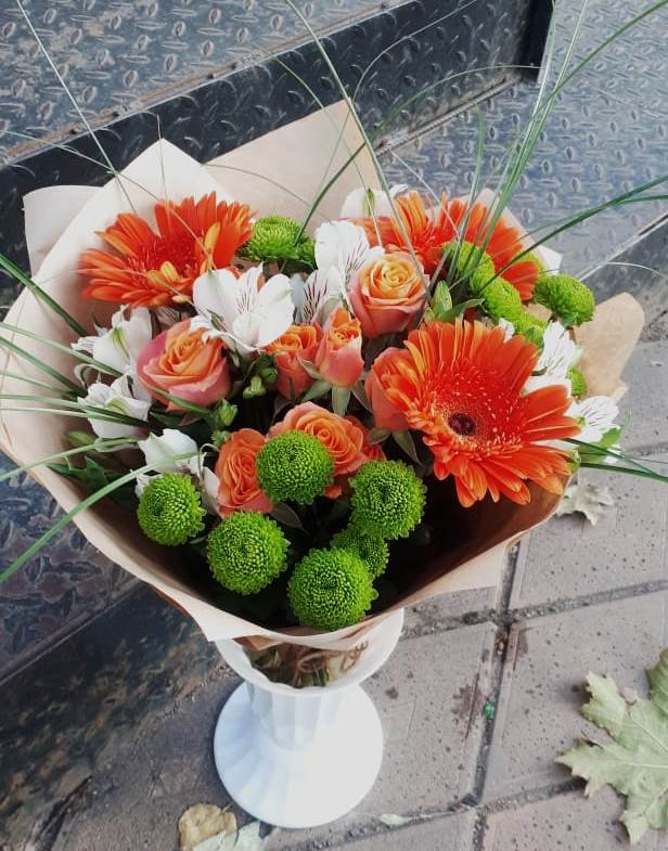Букет цветов из: Герберы, Хризантемы, Альстромерии и Розы в Житнево