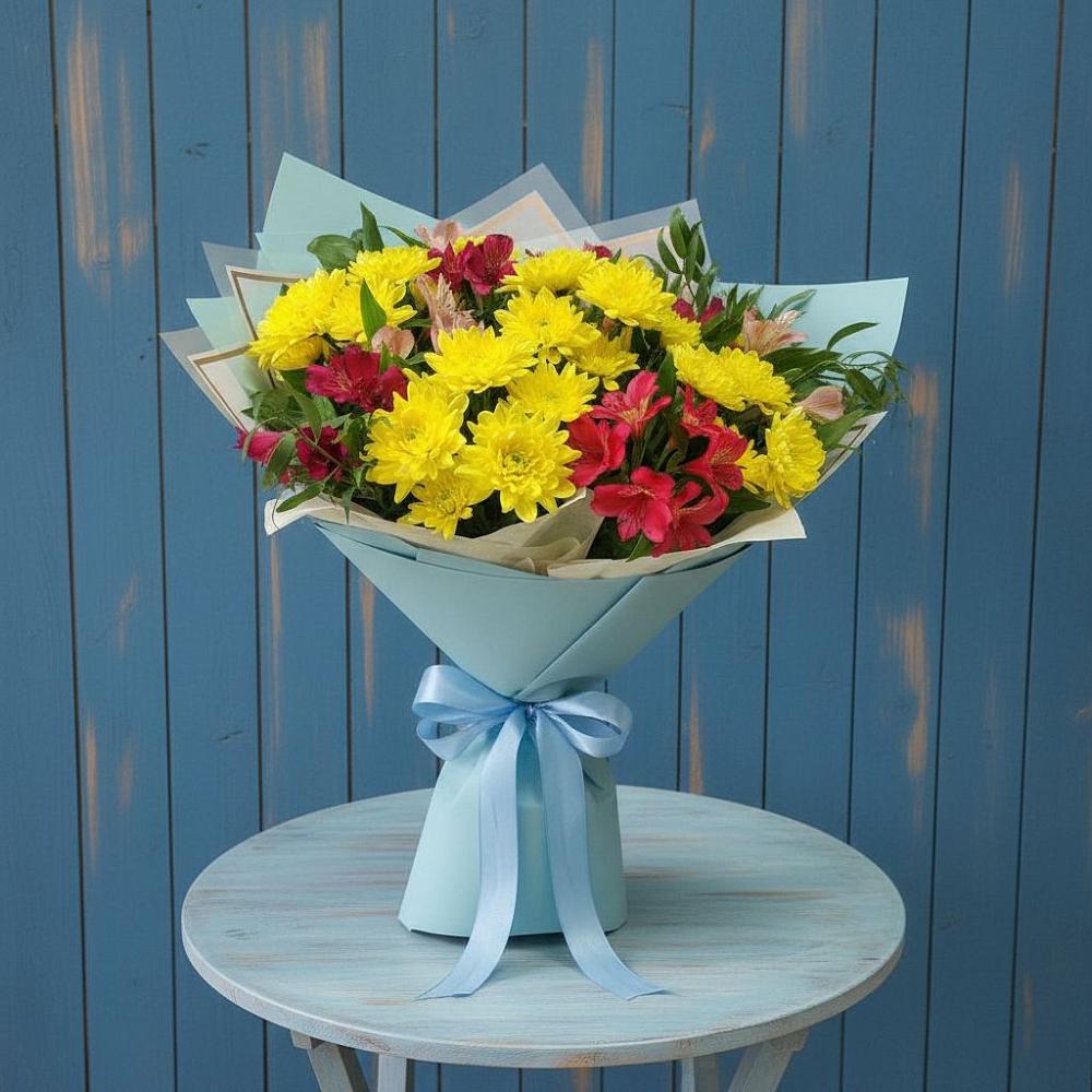 Букет цветов из: Альстромерии и Хризантемы в Житнево