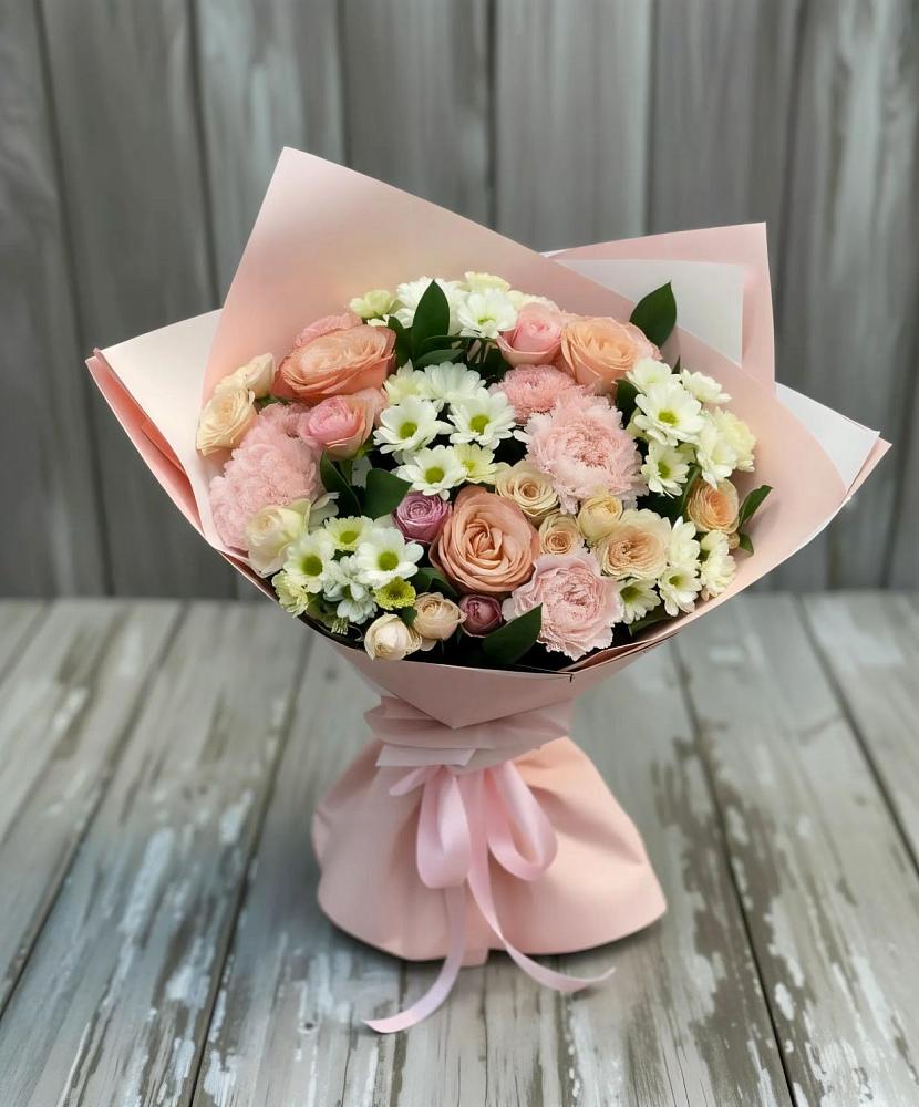 Букет цветов из: Гвоздики, Розы и Хризантемы в Житнево