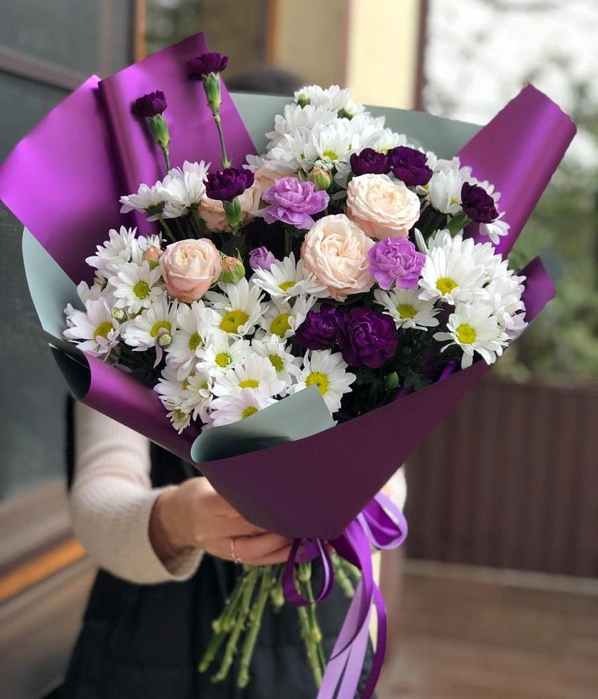 Букет цветов из: Хризантемы, Гвоздики и Розы в Житнево