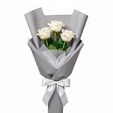Букет 3 белые розы в Житнево Букет 3 белые розы в Житнево