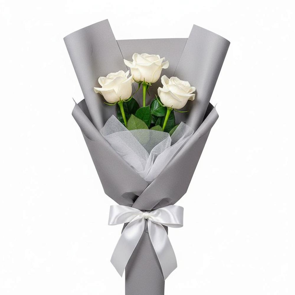 Букет 3 белые розы в Житнево