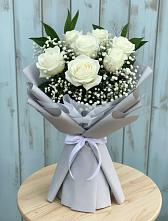 Букет из белых роз в Житнево Букет цветов из:  Розы в Житнево