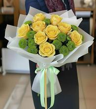 Букет цветов из:  Хризантемы и Розы в Житнево