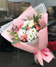 Букет цветов из:  Розы, Лизиантусы и Хризантемы в Житнево
