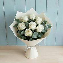 Букет Белые розы в Эвкалипте #REPLACE_PRED# Житнево